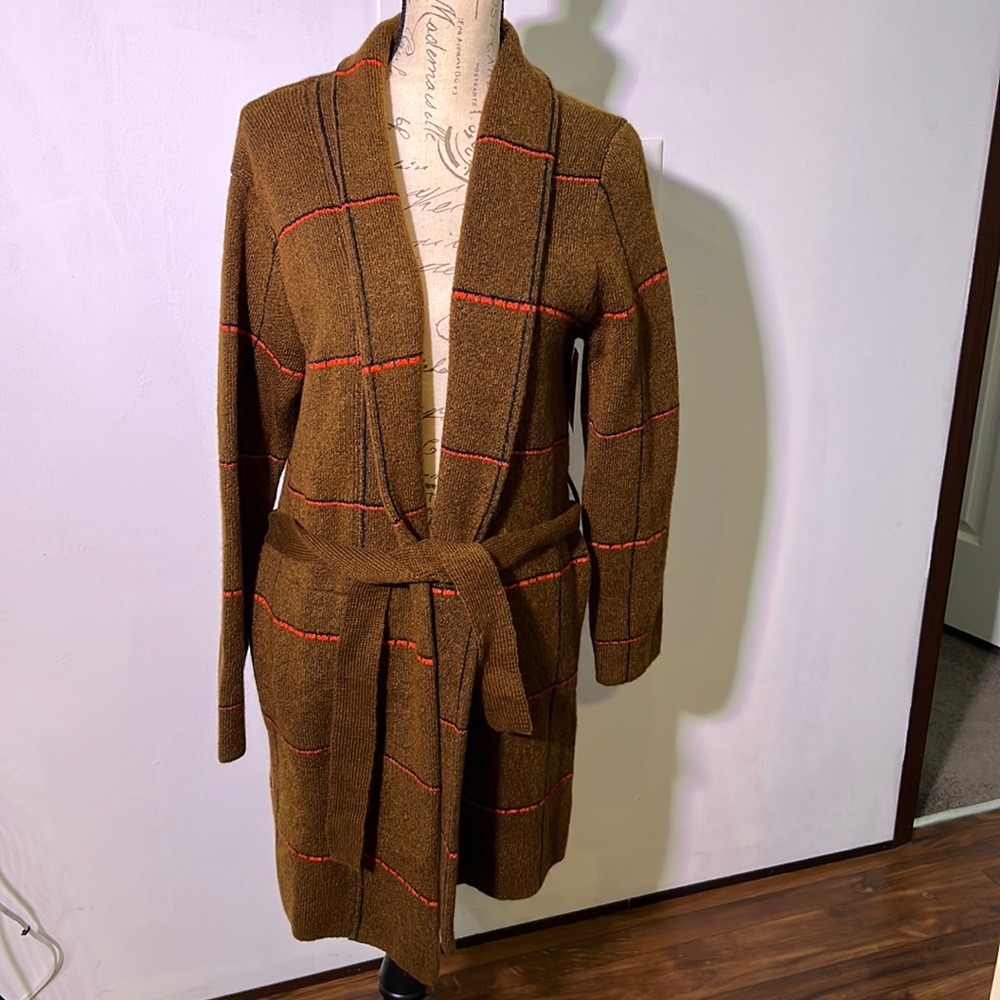 Brown open front sweater cardigan